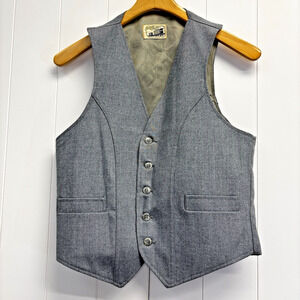 Vintage Angels Flight Mens Western Cowboy Rodeo USA‎ Lined Vest Size 38 Rugged